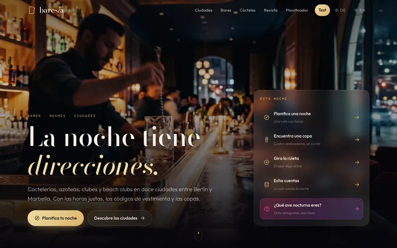 Página de inicio de baresia Español