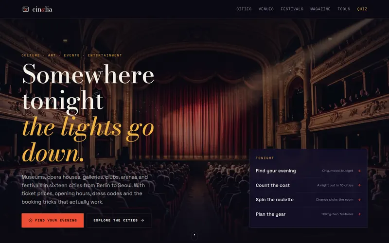 Homepage of cinalia