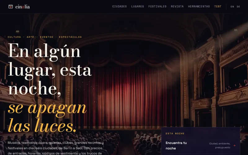 Página de inicio de cinalia