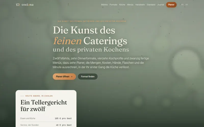 Homepage of cociana