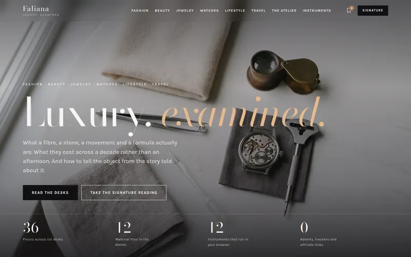 Homepage of Faliana