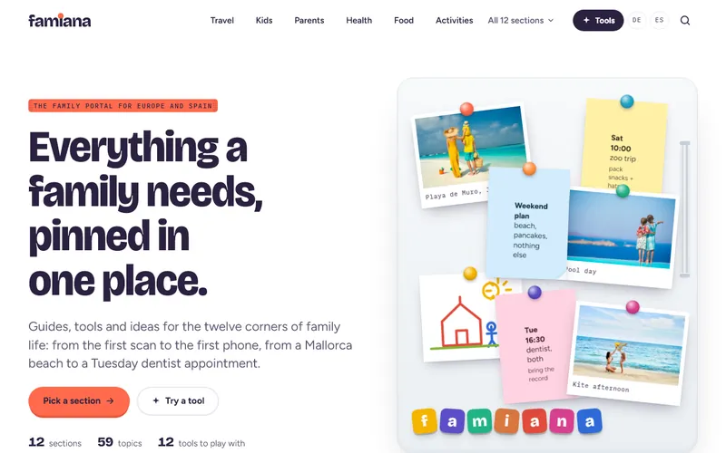 Homepage of famiana