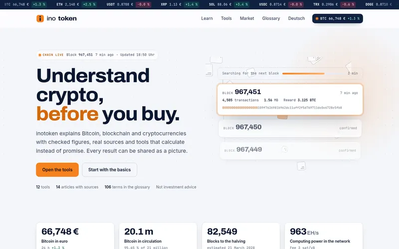 Homepage of inotoken International