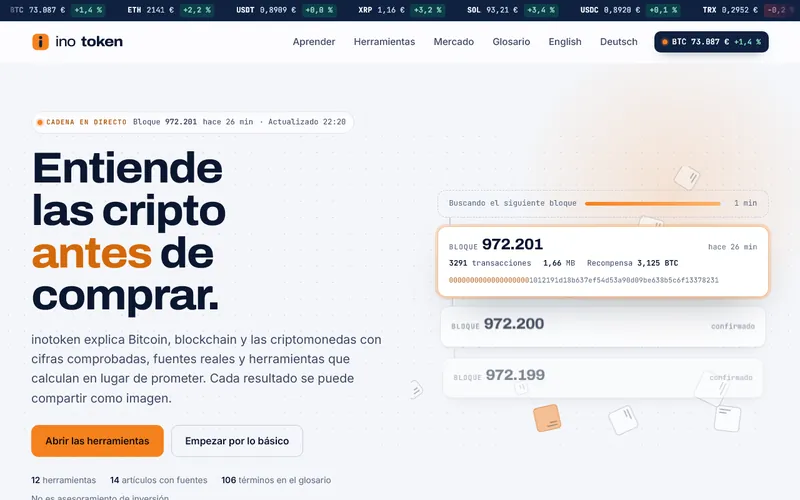 Página de inicio de inotoken