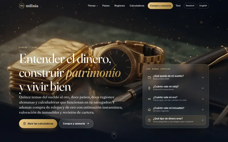 Página de inicio de milinia Español