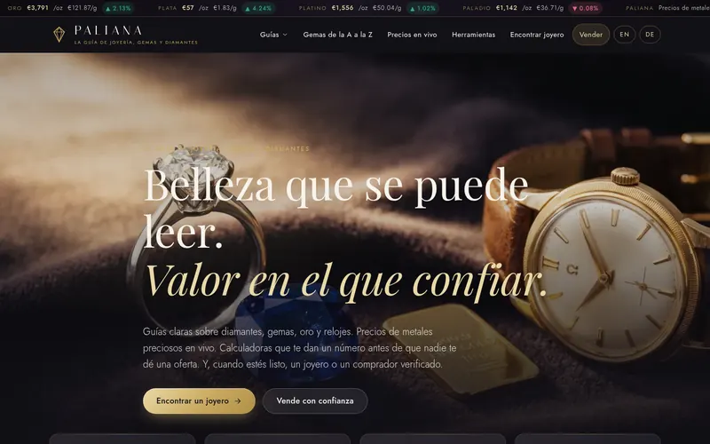 Página de inicio de Paliana España