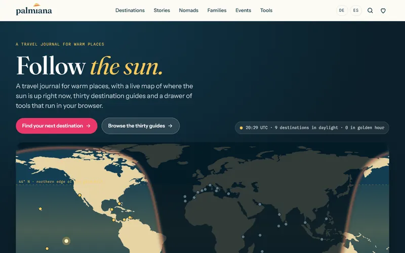 Homepage of palmiana