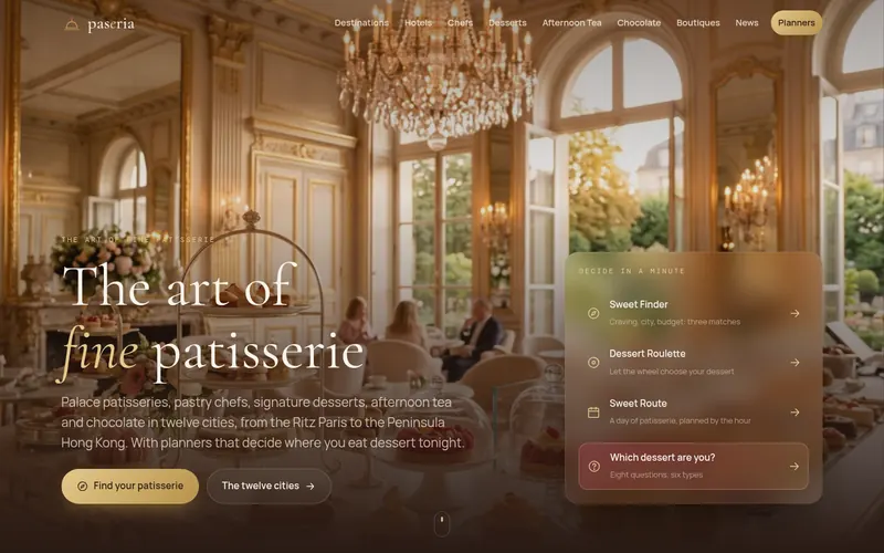 Homepage of paseria