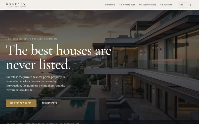 Homepage of Ranesta