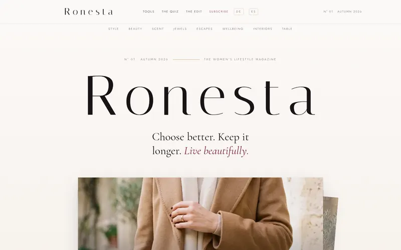 Homepage of Ronesta International