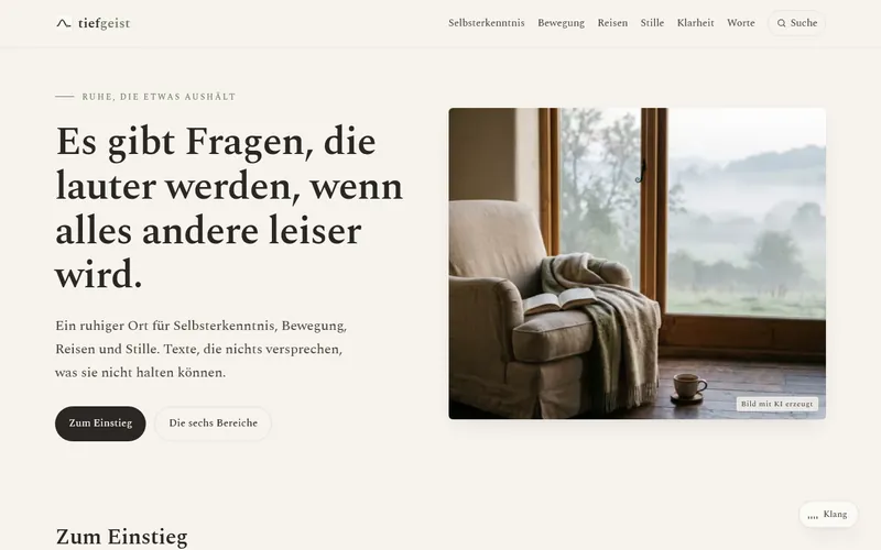 Home page of tiefgeist
